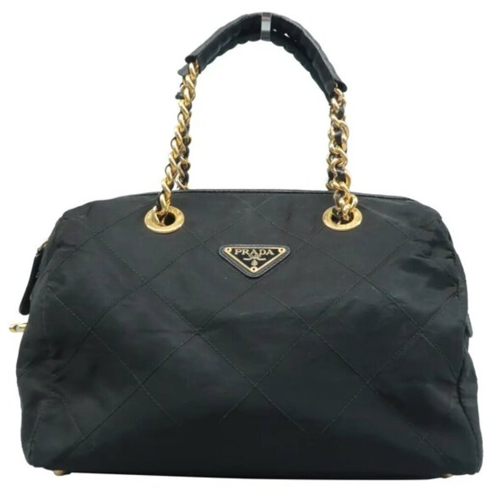 100% Authentic PRADA Black Cloth Shoulder Bag 626-092924